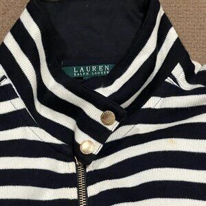 Ralph Lauren  black & white stripped cotton salior women XL  jacket